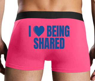 I Love Being Shared - Pink Boxer Brief