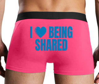 I Love Being Shared - Pink Boxer Brief