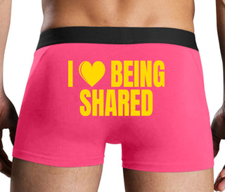 I Love Being Shared - Pink Boxer Brief