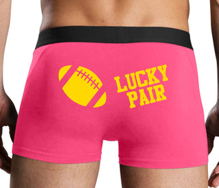 Lucky Pair - Football - Pink Boxer Brief