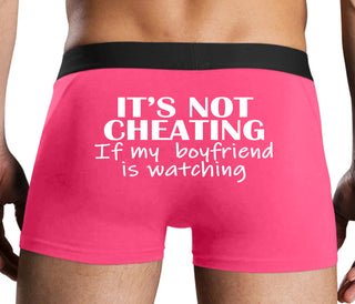It’s Not Cheating If My Boyfriend Watches - Pink Boxer Brief