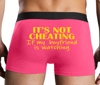 It’s Not Cheating If My Boyfriend Watches - Pink Boxer Brief