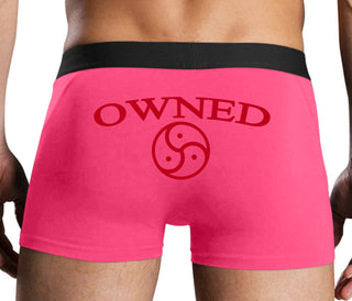 Owned With BDSM Symbol - Pink Boxer Brief