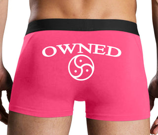 Owned With BDSM Symbol - Pink Boxer Brief