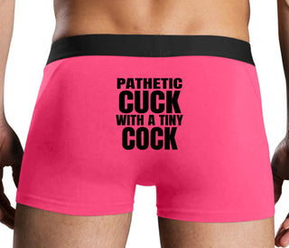 Pathetic Cuck With A Tiny Cock - Pink Boxer Brief