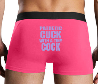 Pathetic Cuck With A Tiny Cock - Pink Boxer Brief