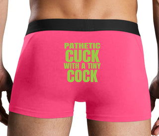 Pathetic Cuck With A Tiny Cock - Pink Boxer Brief