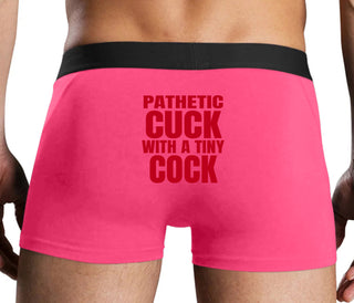 Pathetic Cuck With A Tiny Cock - Pink Boxer Brief
