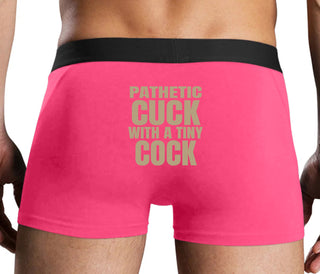 Pathetic Cuck With A Tiny Cock - Pink Boxer Brief