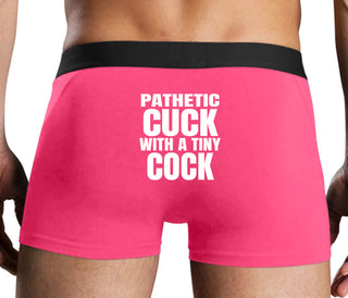 Pathetic Cuck With A Tiny Cock - Pink Boxer Brief