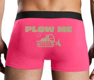 Plow Me - Funny Tractor Design - Pink Boxer Brief
