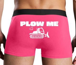 Plow Me - Funny Tractor Design - Pink Boxer Brief