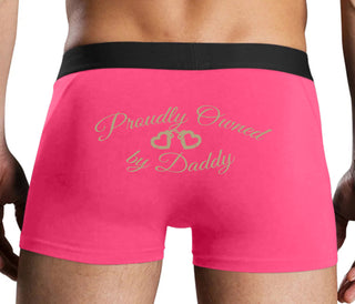 Proudly Owned By Daddy - Pink Boxer Brief