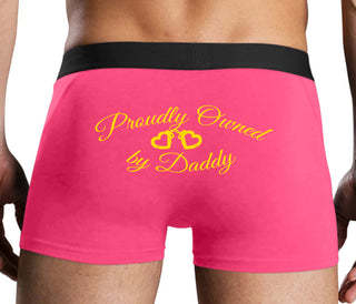 Proudly Owned By Daddy - Pink Boxer Brief