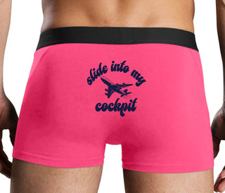 Slide Into My Cockpit - Pink Boxer Brief