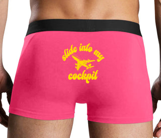 Slide Into My Cockpit - Pink Boxer Brief