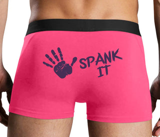 Spank It - Cute Hand Print - Pink Boxer Brief