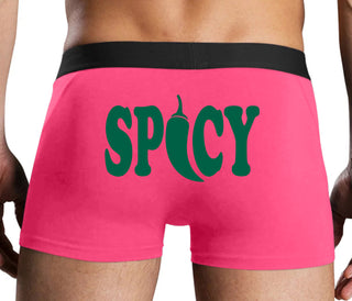 Spicy - Cute Pepper Logo - Pink Boxer Brief