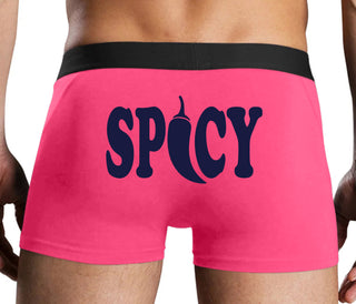 Spicy - Cute Pepper Logo - Pink Boxer Brief
