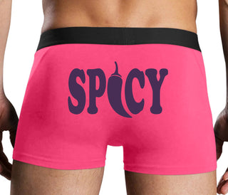 Spicy - Cute Pepper Logo - Pink Boxer Brief