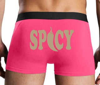 Spicy - Cute Pepper Logo - Pink Boxer Brief