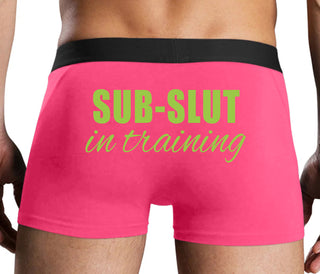 Sub Slut In Training - Pink Boxer Brief