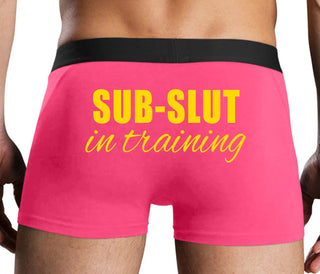 Sub Slut In Training - Pink Boxer Brief