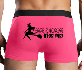 Save A Broom - Ride Me - Witch - Pink Boxer Brief