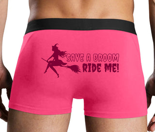Save A Broom - Ride Me - Witch - Pink Boxer Brief