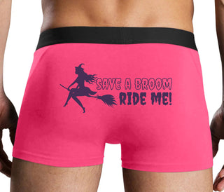 Save A Broom - Ride Me - Witch - Pink Boxer Brief