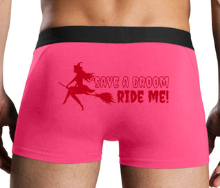 Save A Broom - Ride Me - Witch - Pink Boxer Brief