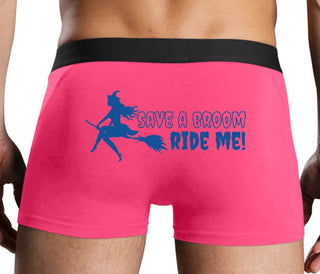 Save A Broom - Ride Me - Witch - Pink Boxer Brief