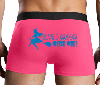 Save A Broom - Ride Me - Witch - Pink Boxer Brief