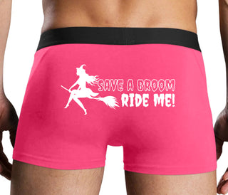 Save A Broom - Ride Me - Witch - Pink Boxer Brief