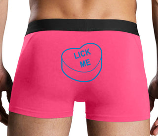 Valentines Day Candy - Lick Me - Pink Boxer Brief