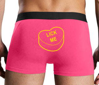 Valentines Day Candy - Lick Me - Pink Boxer Brief