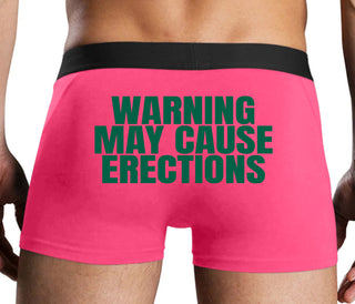 Warning May Cause Erections - Pink Boxer Brief
