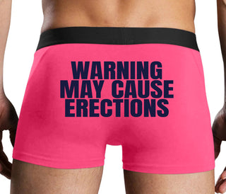 Warning May Cause Erections - Pink Boxer Brief