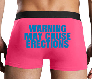 Warning May Cause Erections - Pink Boxer Brief