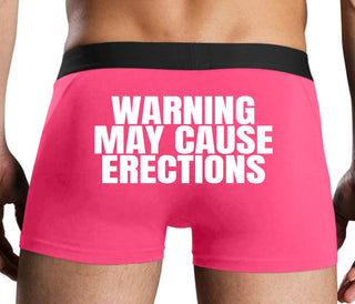 Warning May Cause Erections - Pink Boxer Brief