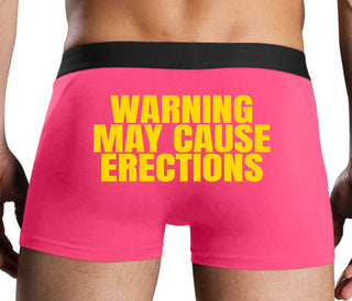 Warning May Cause Erections - Pink Boxer Brief