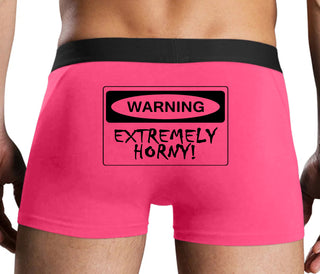 Warning Extremely Horny - Pink Boxer Brief