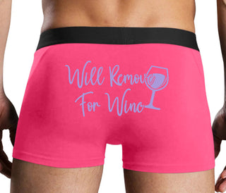 Will Remove For Wine - Pink Boxer Brief