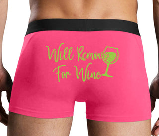 Will Remove For Wine - Pink Boxer Brief