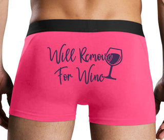 Will Remove For Wine - Pink Boxer Brief