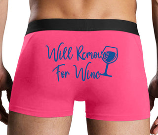 Will Remove For Wine - Pink Boxer Brief