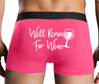 Will Remove For Wine - Pink Boxer Brief