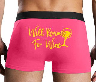 Will Remove For Wine - Pink Boxer Brief