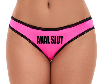 Anal Slut - Pink Bikini Black Lace
