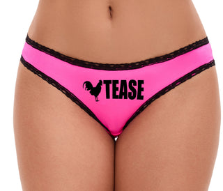 Cock Tease - Rooster - Pink Bikini Black Lace